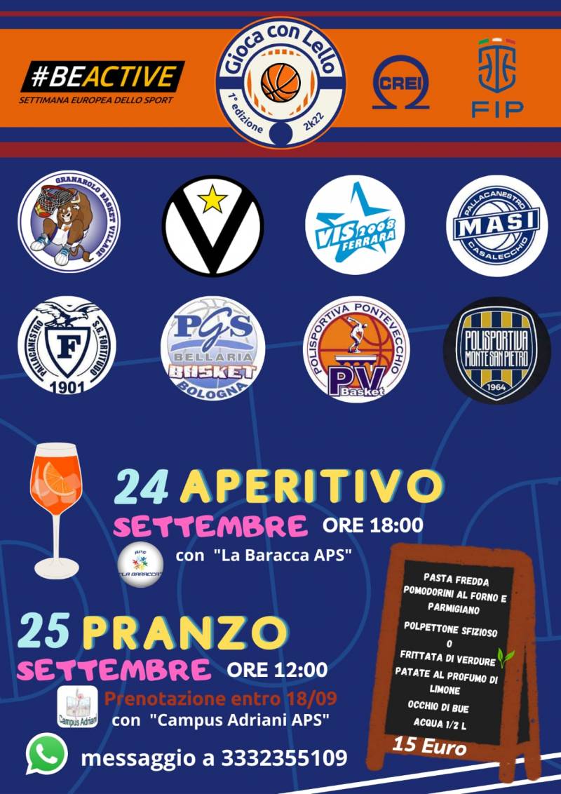 "Gioca con Lello" - 24/5 Settembre Granarolo Basket Village