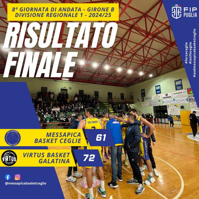 Primo stop stagionale per la Messapica Basket Ceglie 