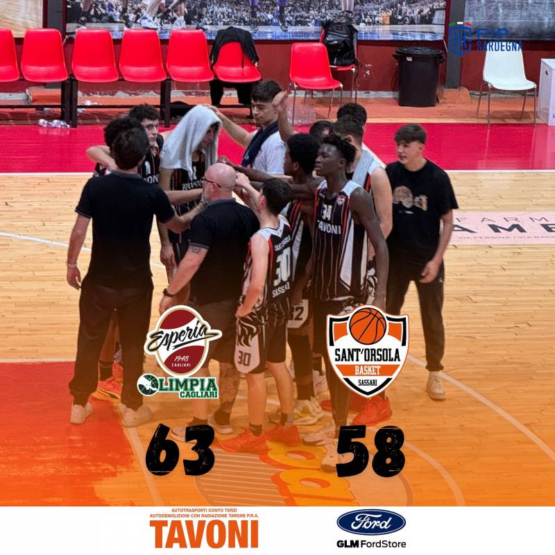 Sconfitta per il Tavoni Sant'Orsola Basket, che a Cagliari perde 63-58 contro l'Olimpia Esperia