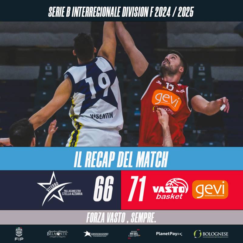 Vasto Basket, una favola a Viterbo: Clark da tre punti sigilla una vittoria pazzesca!